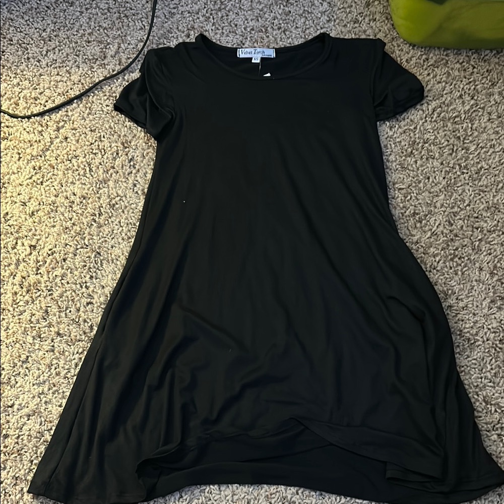 Velvet Torch Black A-Line Mini Dress